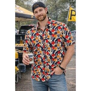 pittsburgh pirates Miller Lite Beer Hawaii Shirt Size Large Novelty EUC